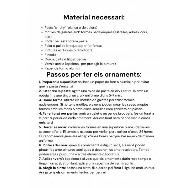 MANUALITAT DE NADAL (TEXT INSTRUCTIU)