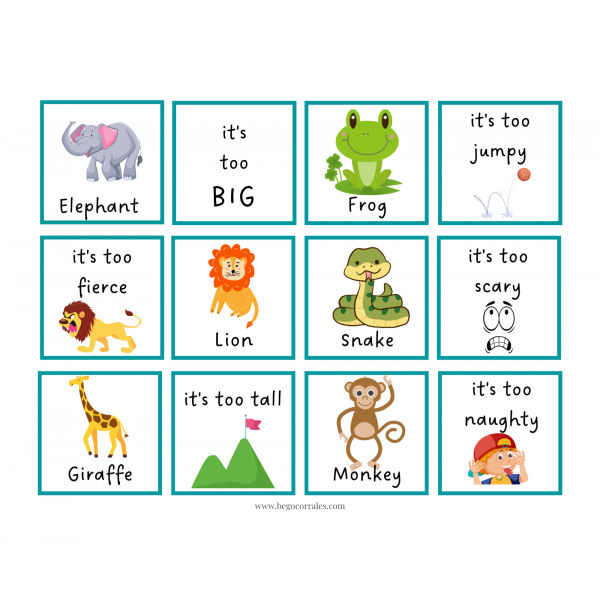 Dear zoo memory game and flashcards