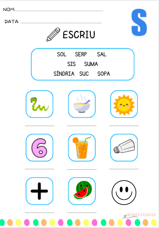 Profes Papel Tijera MOSTRA GRATUÏTA 5 FITXES LLETRA S. FITXES LECTURA I ...