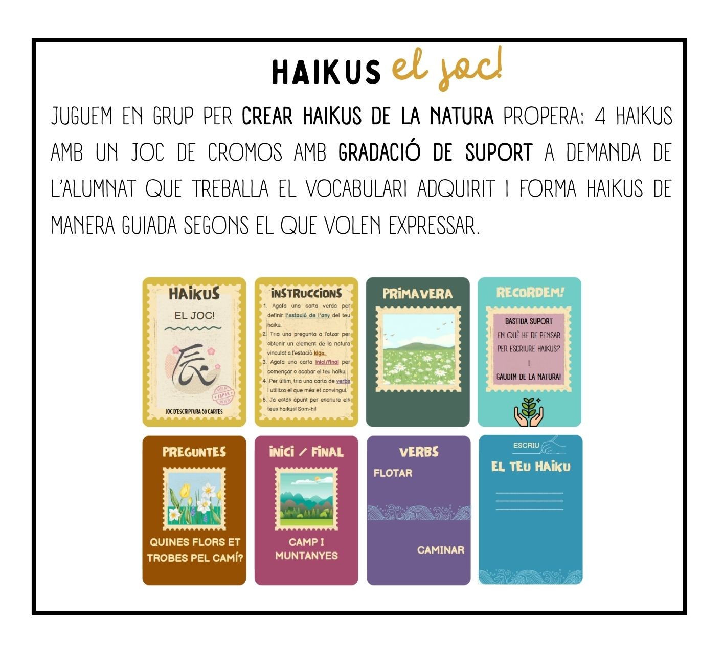 HAIKUS, EL JOC! JOC D’ESCRIPTURA 50 CARTES