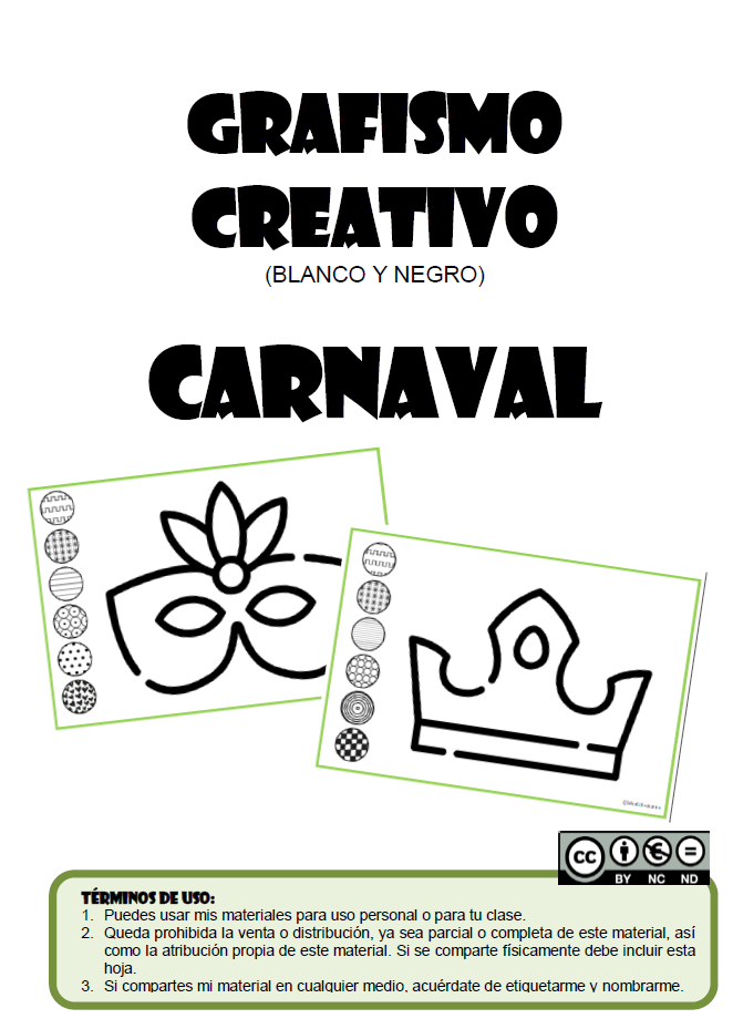 Grafismo creativo en blanco y negro - carnaval