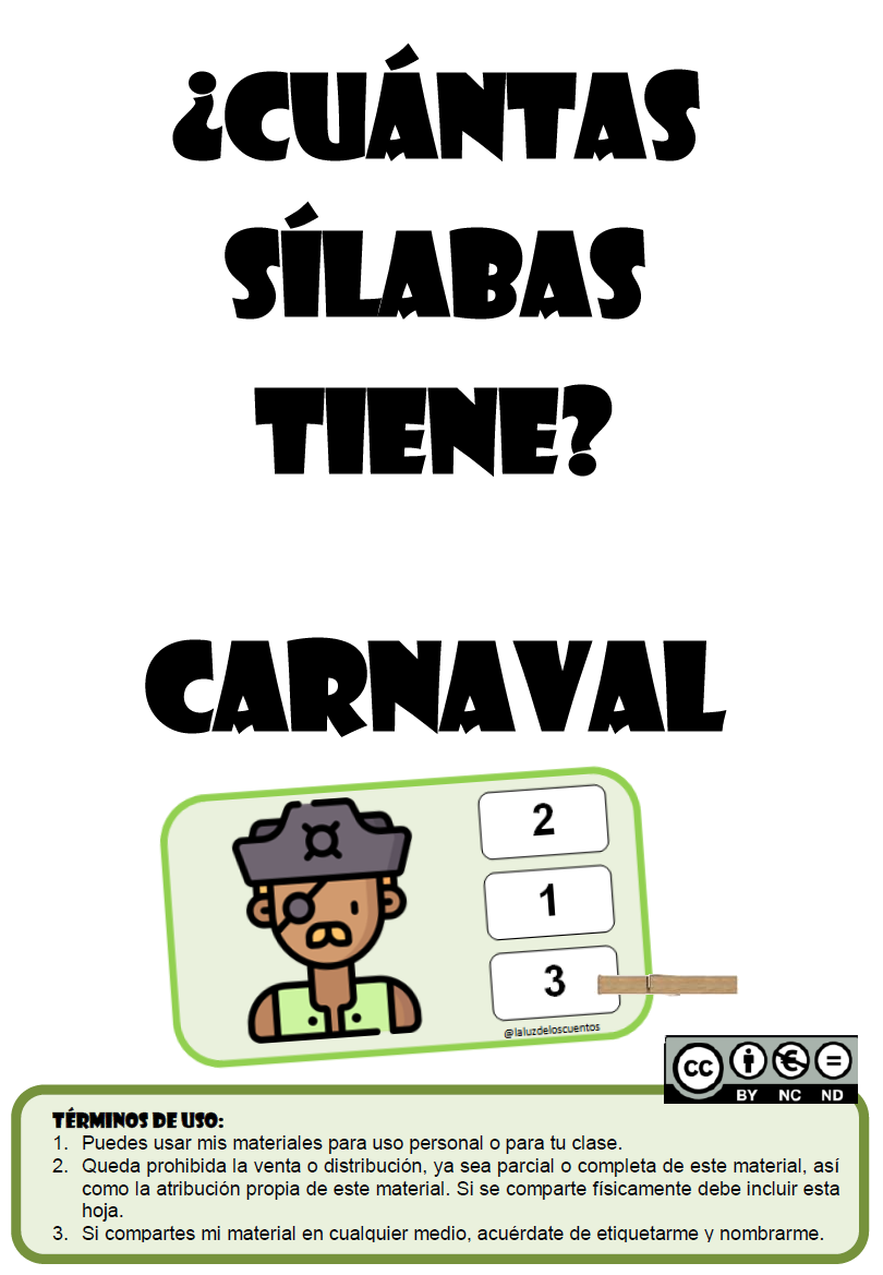 ¿Cuántas sílabas tiene? - carnaval