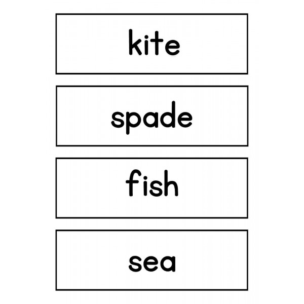 Vocabulary words: restaurant-clothes-house-beach