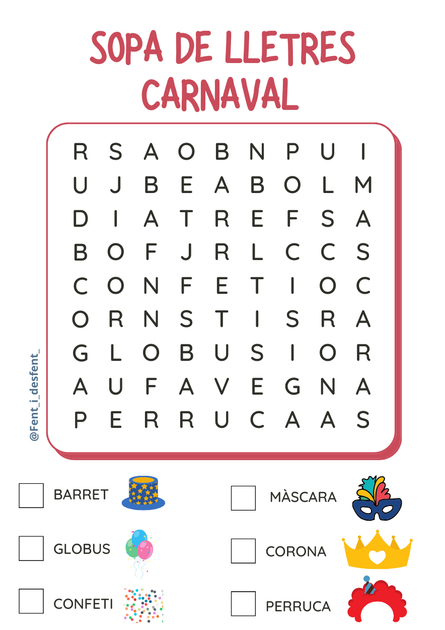 Sopes de lletres hivern i Carnaval