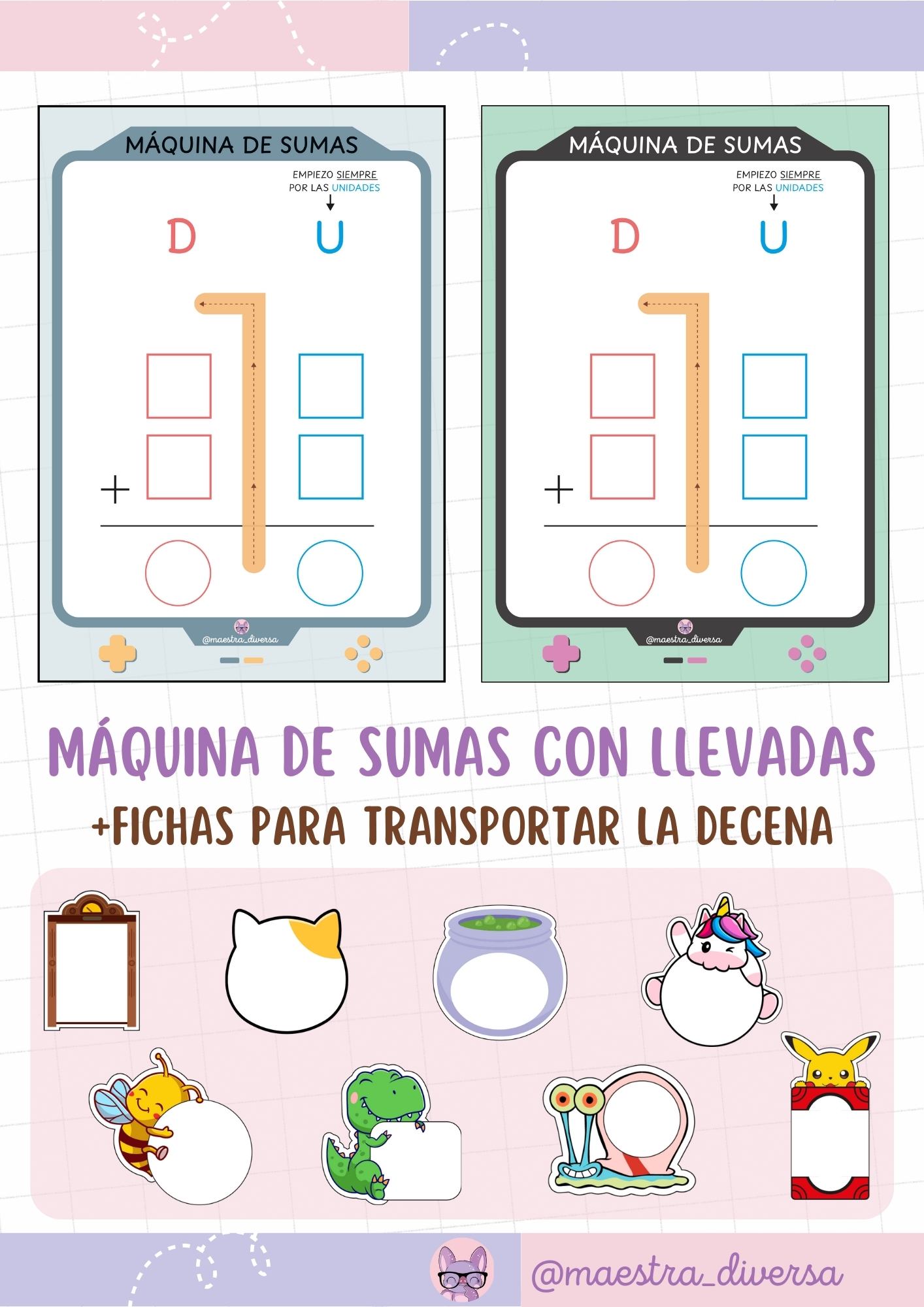 Máquina de sumas con llevadas (modelo videoconsola)