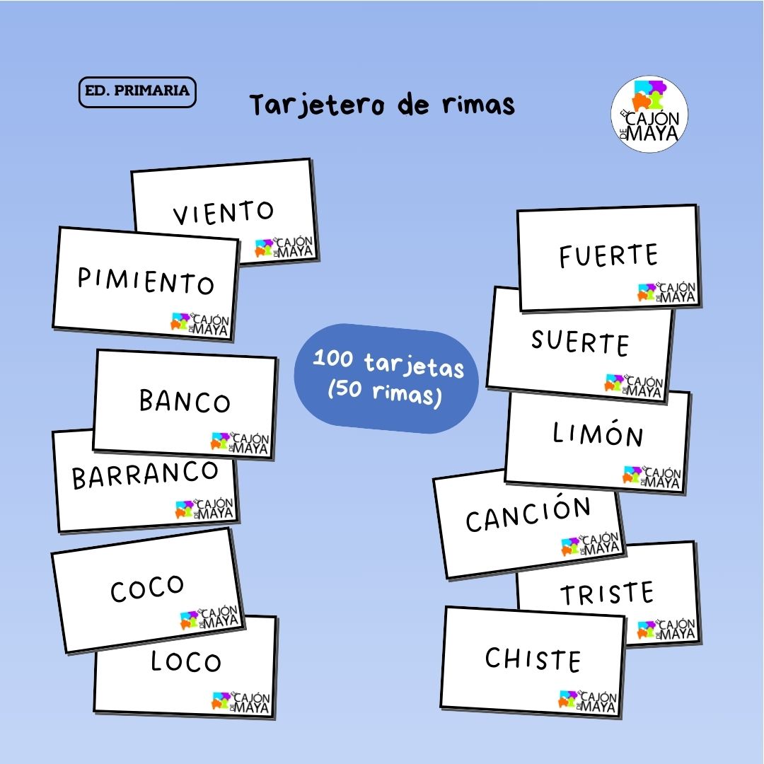 Tarjetero de rimas (100 tarjetas)