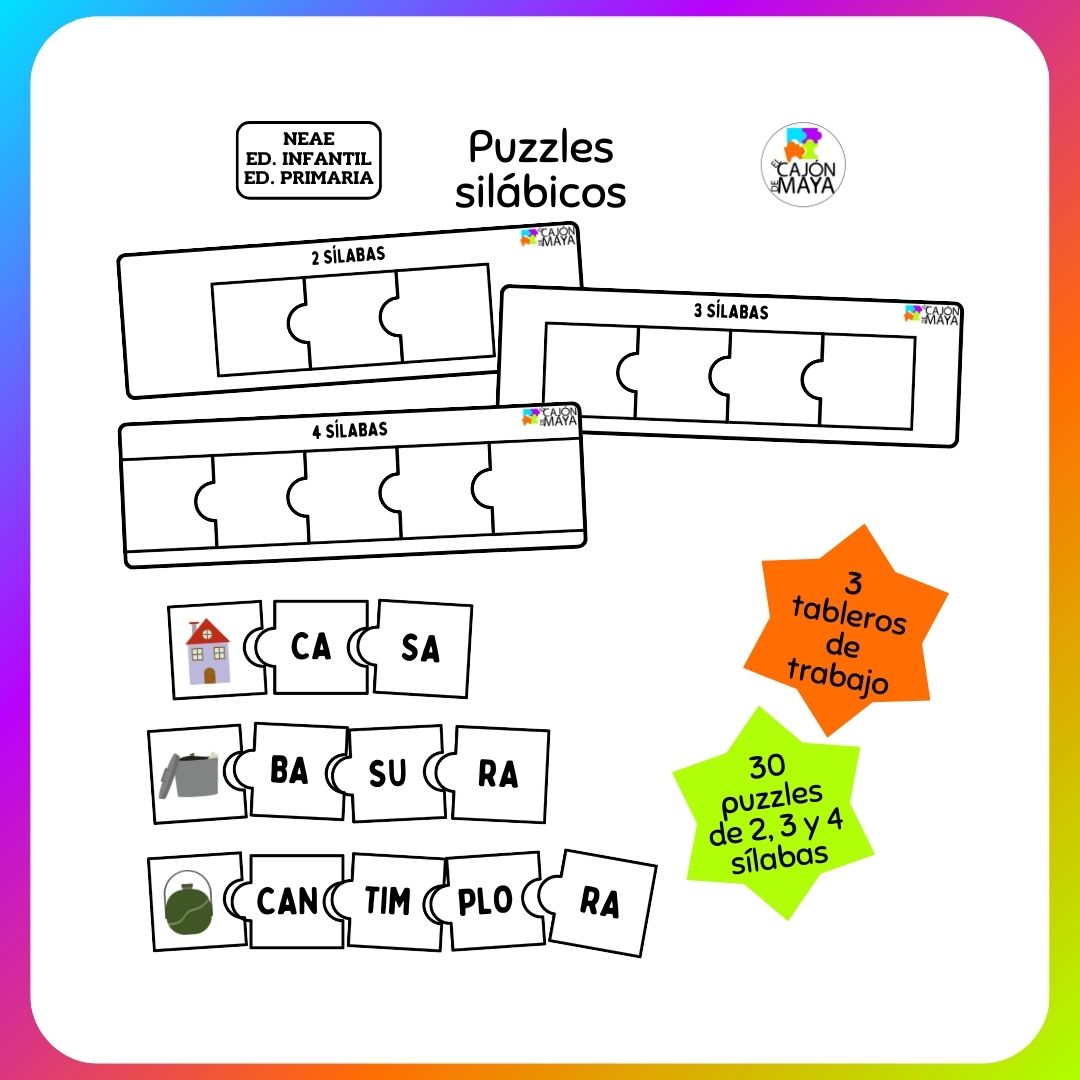 30 Puzzles silábicos con imágenes