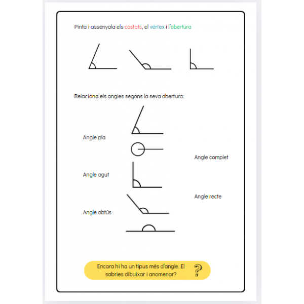 Angles (geometria): Activitats
