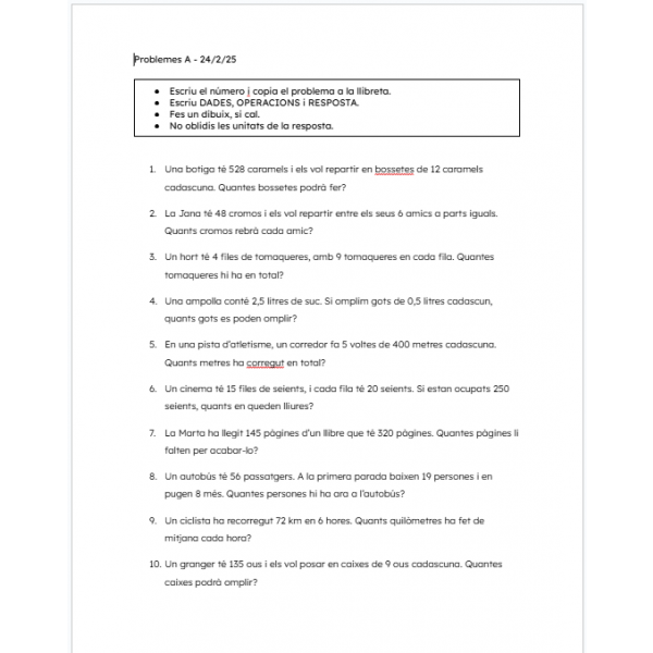 Problemes classificats 2