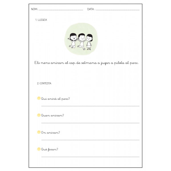 COMPRENSIONS LECTORES FRASE SIMPLE LLETRA PAL + LLETRA LLIGADA