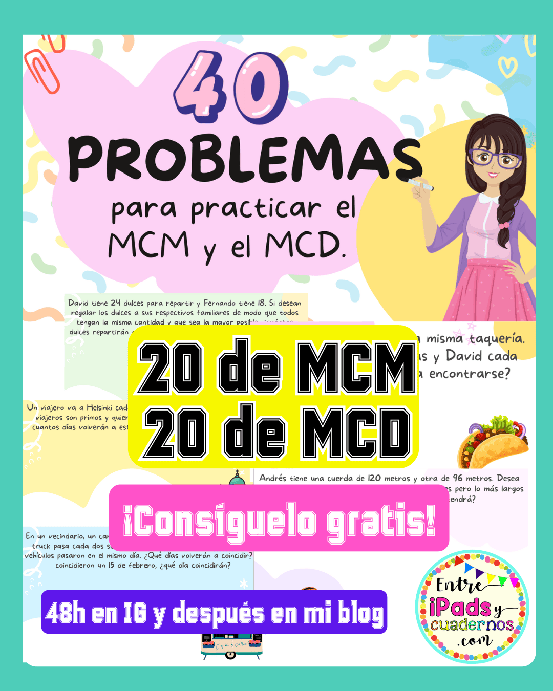 40 problemas de MCM y MCD