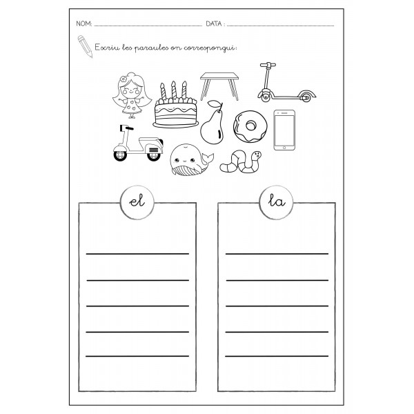 15 Fitxes per treballar            EL - LA ____ LES - ELS