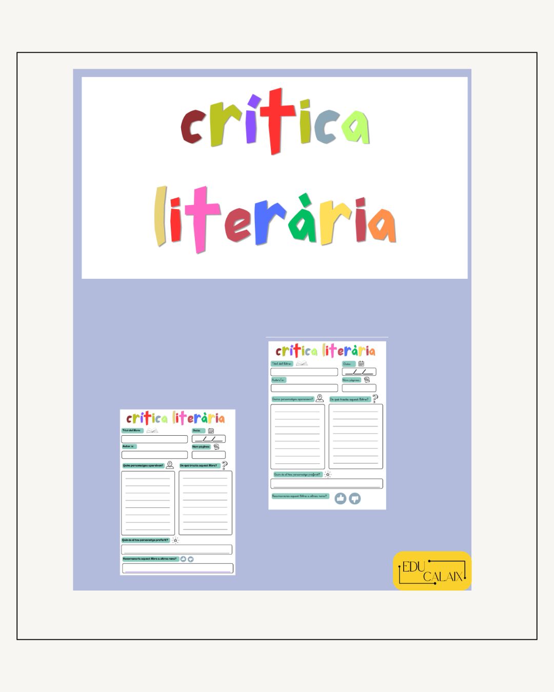📖 Crítica Literària: Activitat per a 2n de Primària 🎮