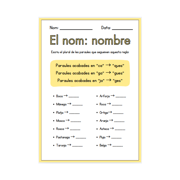 El nom: nombre