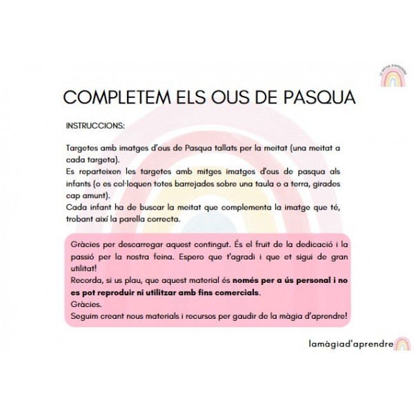 Completem els ous de Pasqua