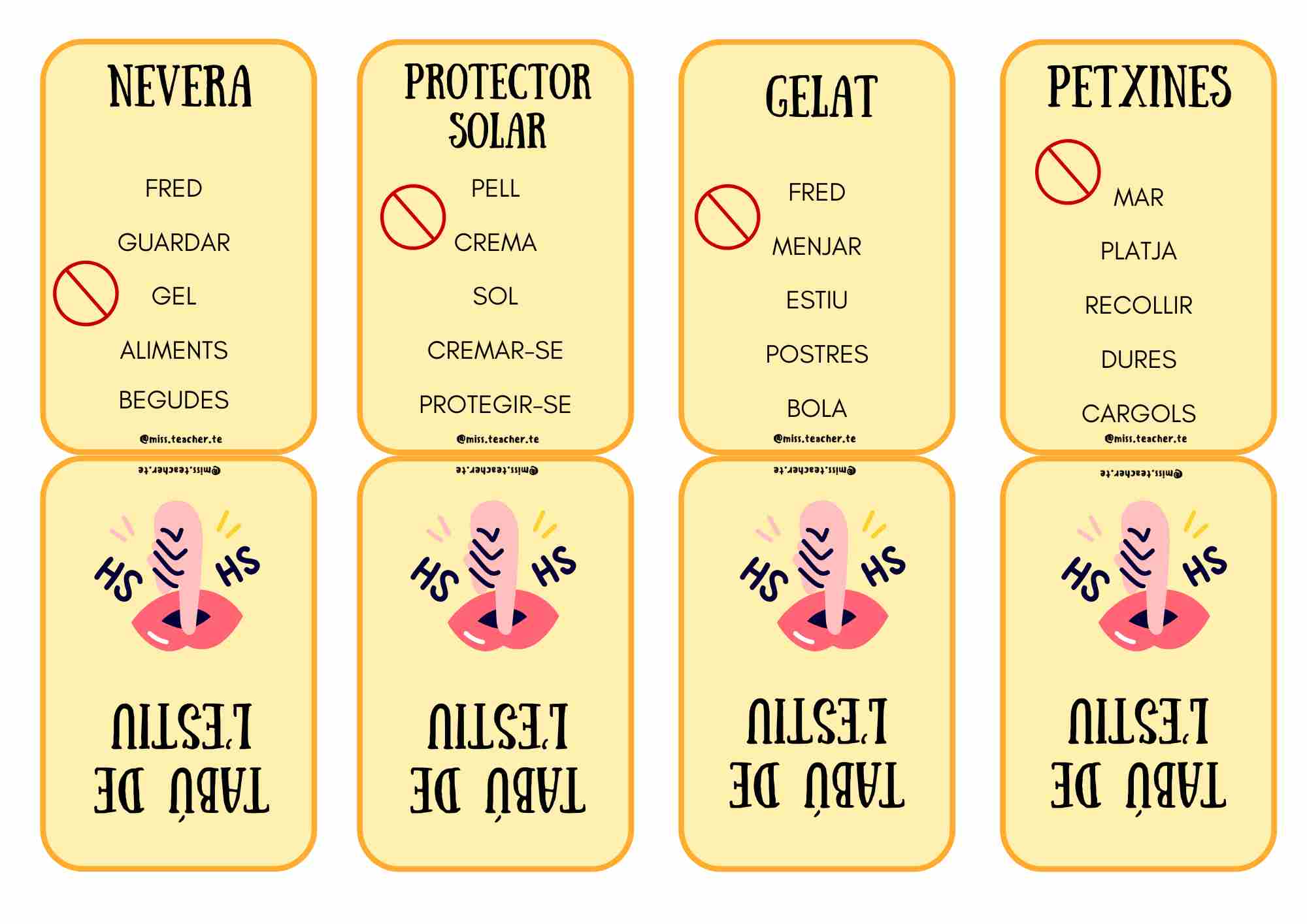 Vocabulari de l'estiu: Paraules tabú