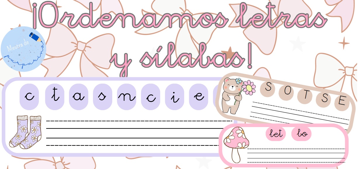 Ordenamos letras y sílabas en minúscula- primavera