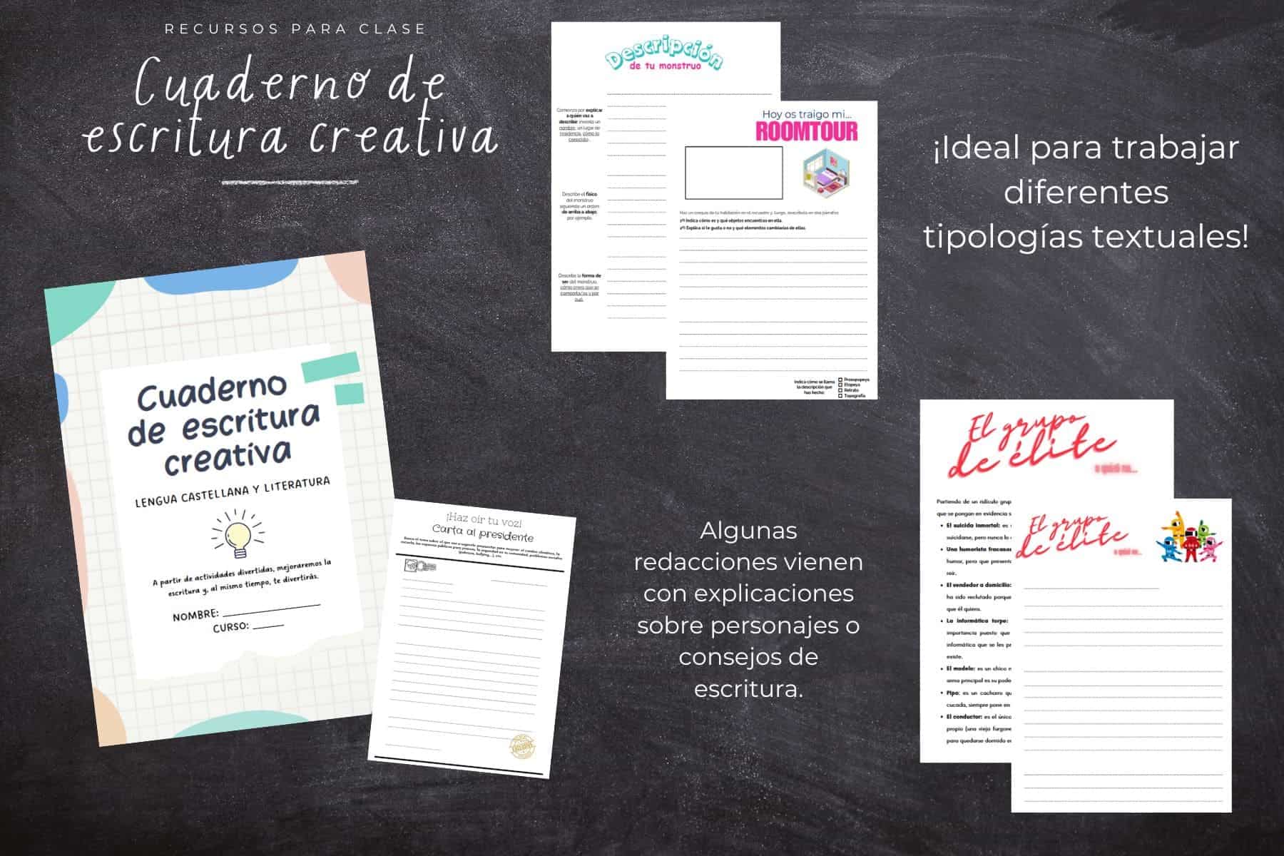 Profes Papel Tijera Cuaderno de escritura creativa