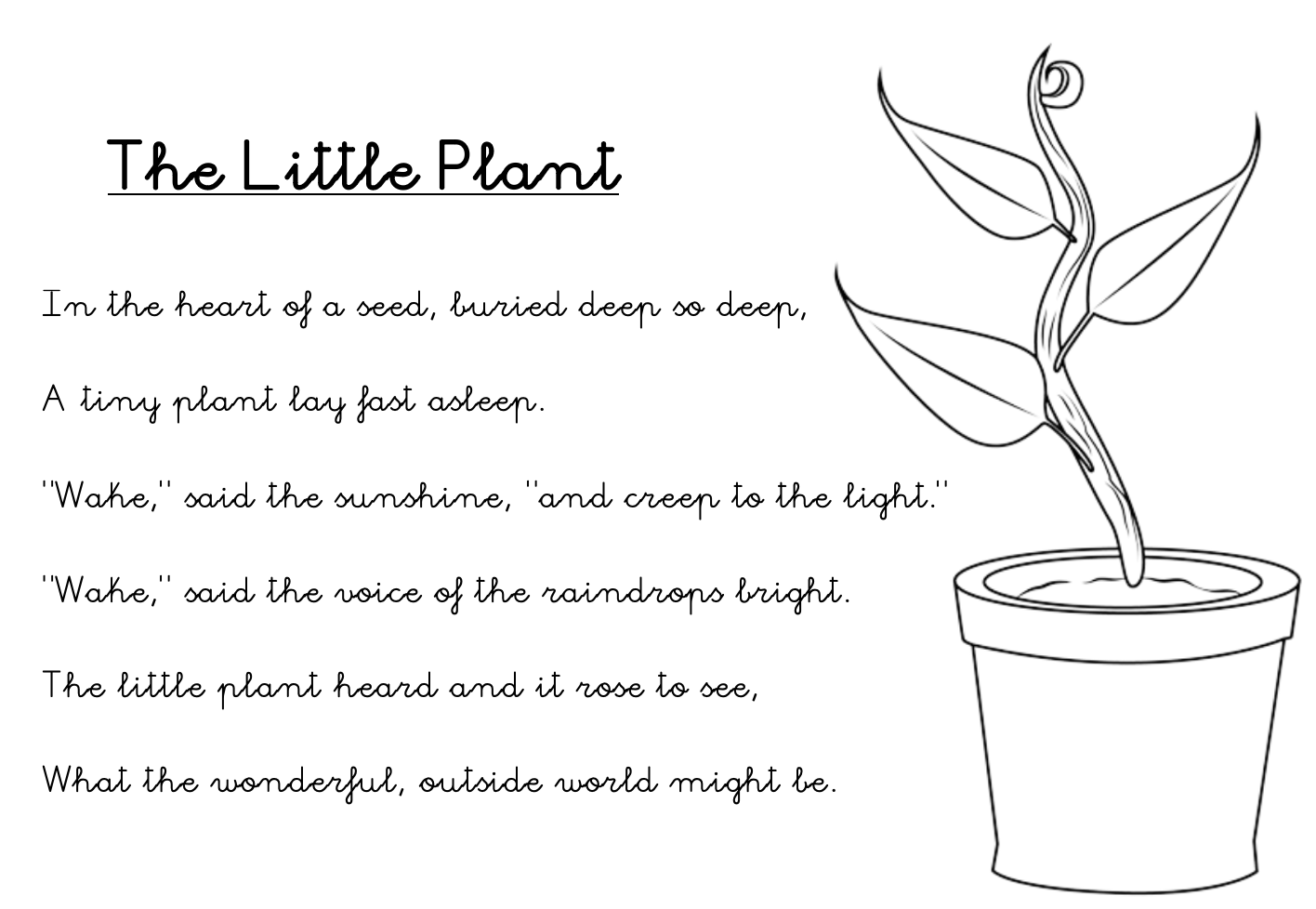 POEM THE LITTLE PLANT