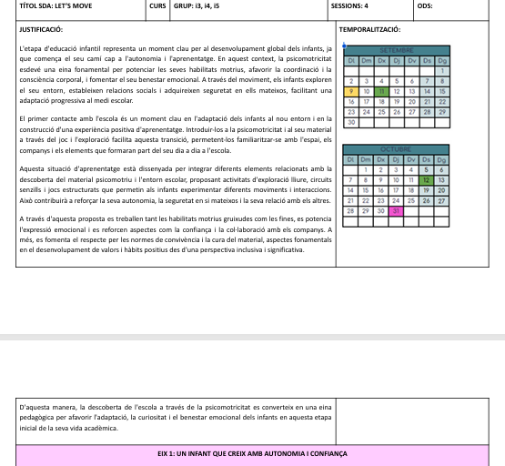 SITUACIÓ D'APRENENTATGE PSICOMOTRICITAT/ SITUACIÓN DE APRENDIZAJE PSICOMOTRICIDAD