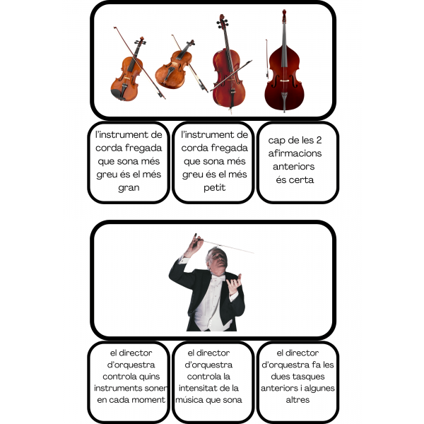 Instruments: troba l'opció correcta