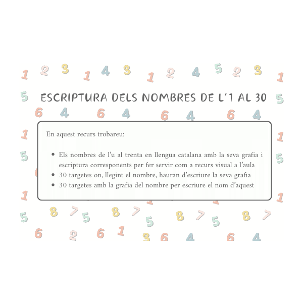 Escriptura nombres 1-30