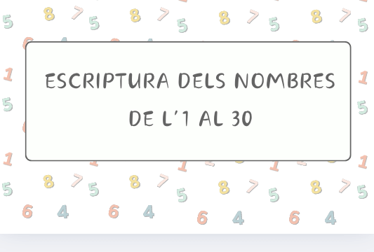 Escriptura números 1-30