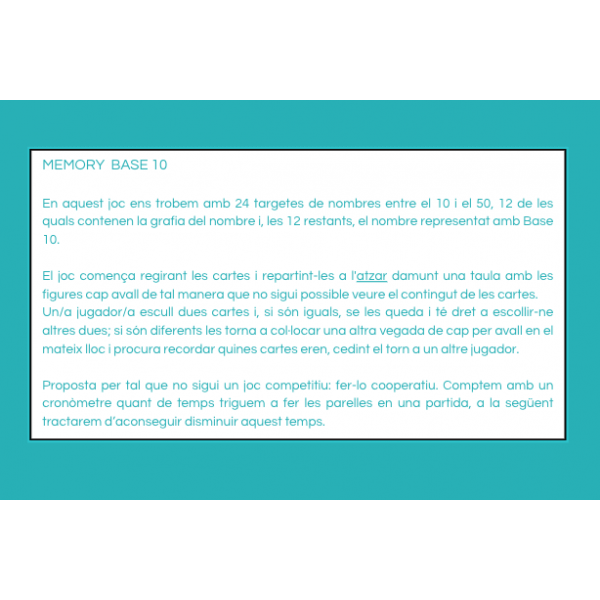 Memory matemático Base 10