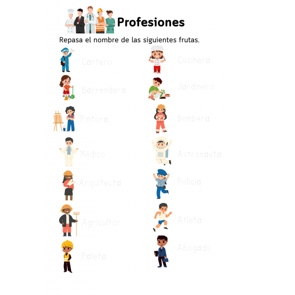 Vocabulario de las profesiones