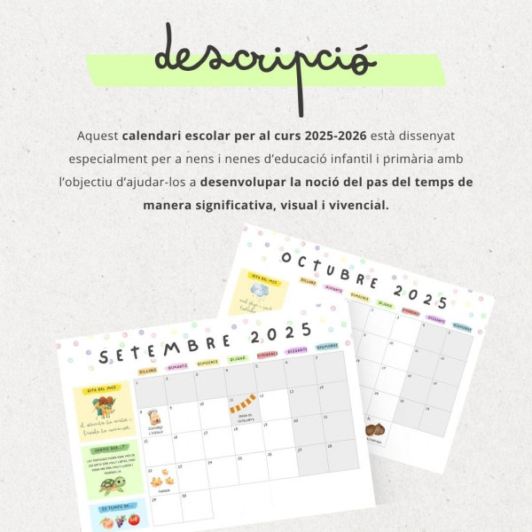 CALENDARI MENSUAL CURS 2025-2026