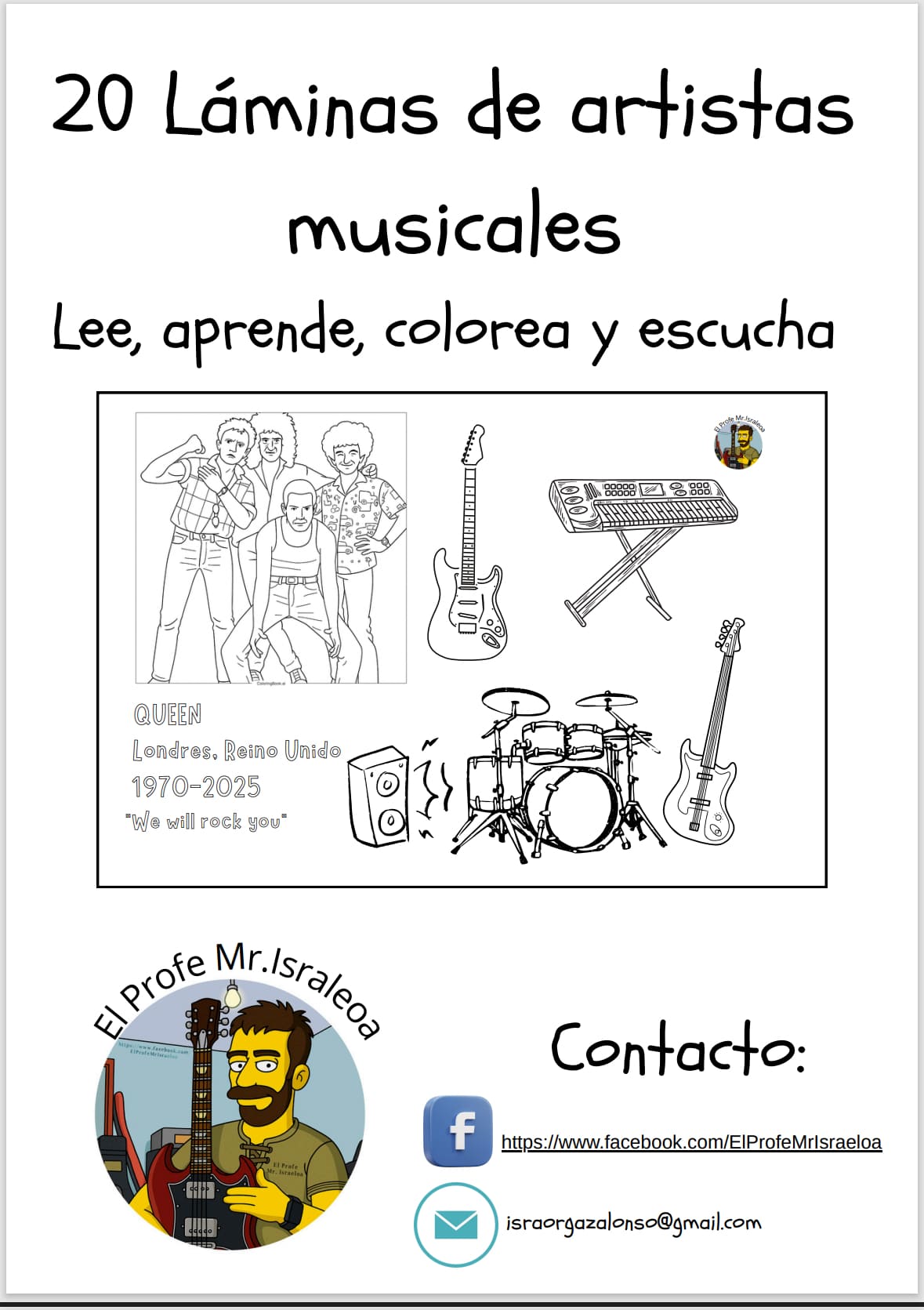 Láminas coloreables de audiciones