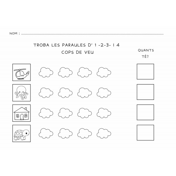 TROBA LES PARAULES DE 1-2-3 I 4 SÍL·LABES