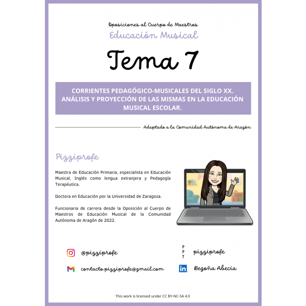 Tema 7 - Oposición al Cuerpo de Maestros de Educación Musical - Aragón Autora: pizziprofe