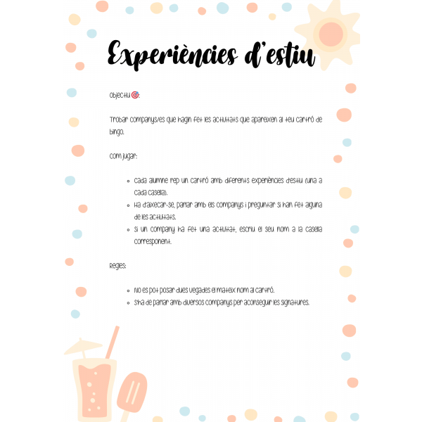 Experiències d'estiu