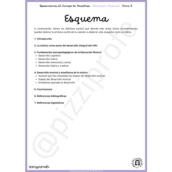 Tema 8 - Oposición al Cuerpo de Maestros de Educación Musical - Aragón Autora: pizziprofe