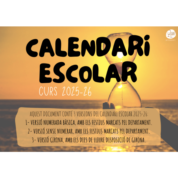 CALENDARI D'AULA A3 CURS 2025-26