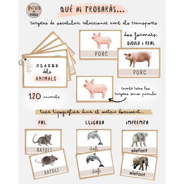 llavero vocabulario animales