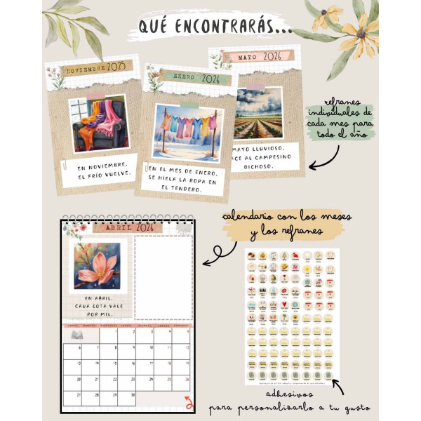 calendario menual y refranes