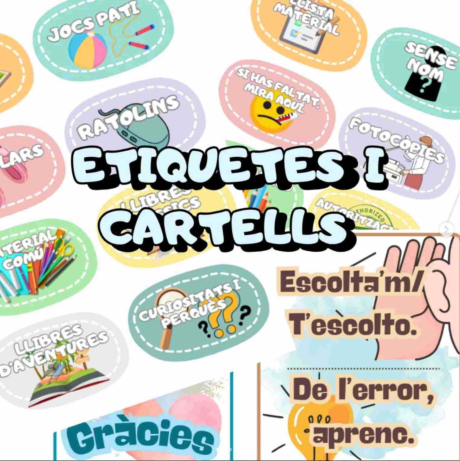 ETIQUETES I CARTELLS D'AULA