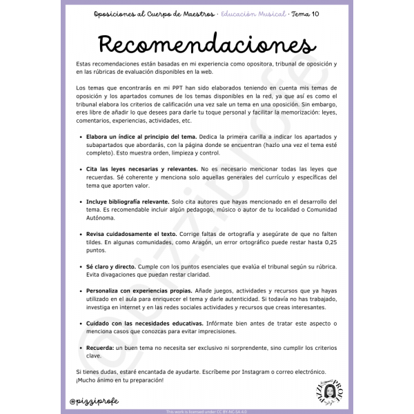 Tema 10 - Oposición al Cuerpo de Maestros de Educación Musical - Aragón Autora: pizziprofe