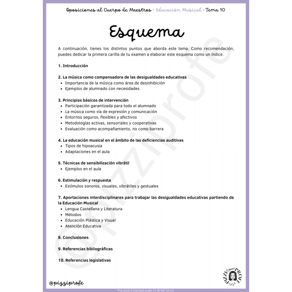 Tema 10 - Oposición al Cuerpo de Maestros de Educación Musical - Aragón Autora: pizziprofe