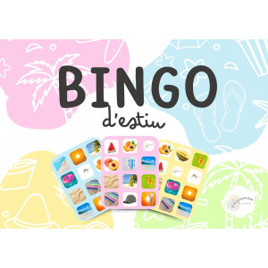 BINGO D'ESTIU amb targetes de vocabulari - lletra de pal i lligada