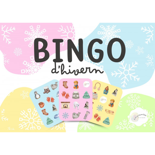 BINGO D'HIVERN: amb targetes de vocabulari amb lletra de pal i lligada