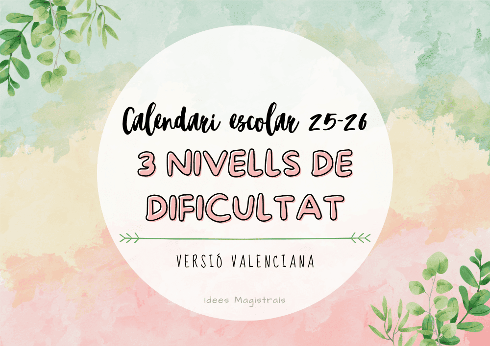 CALENDARI ESCOLAR 25-26 VALENCIÀ