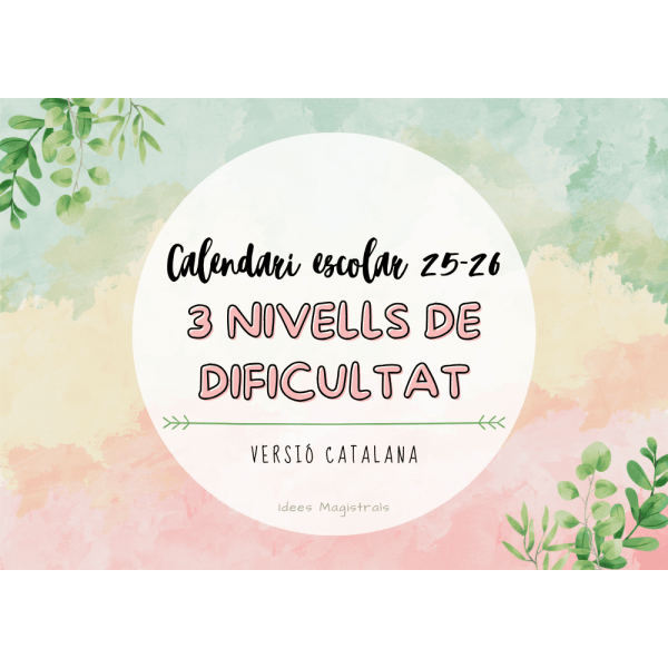 CALENDARI ESCOLAR 25-26 CATALÀ