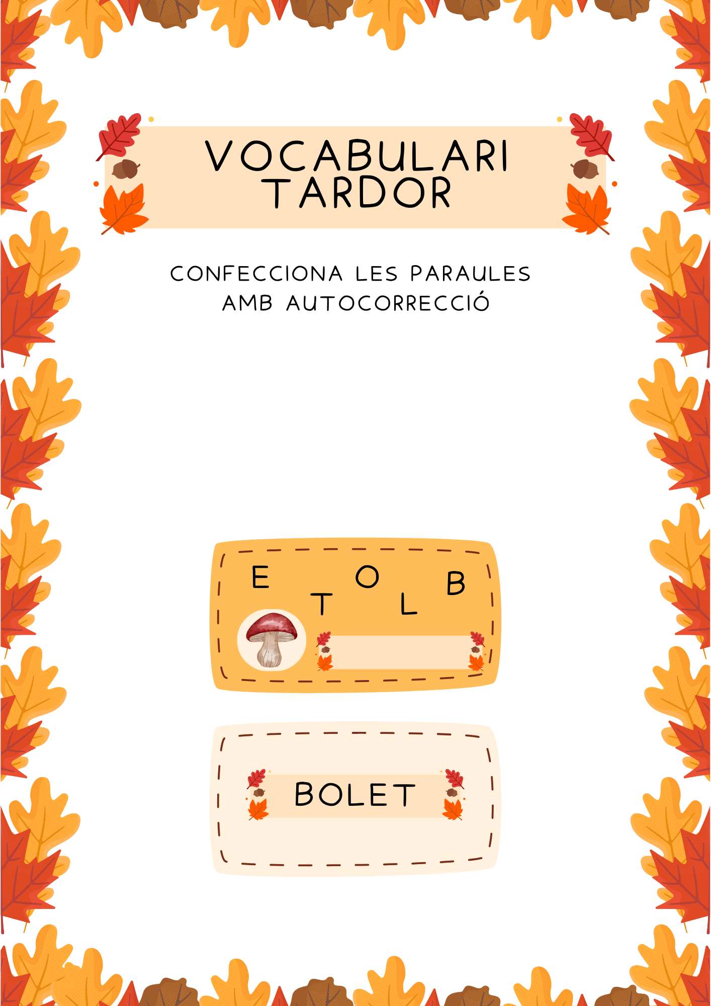 CONFECCIONAR PARAULES TARDOR