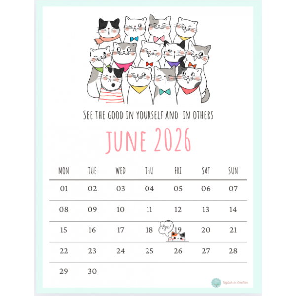 ENGLISH SCHOOL CALENDAR 2025-2026