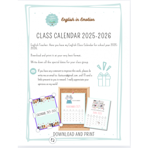 ENGLISH SCHOOL CALENDAR 2025-2026