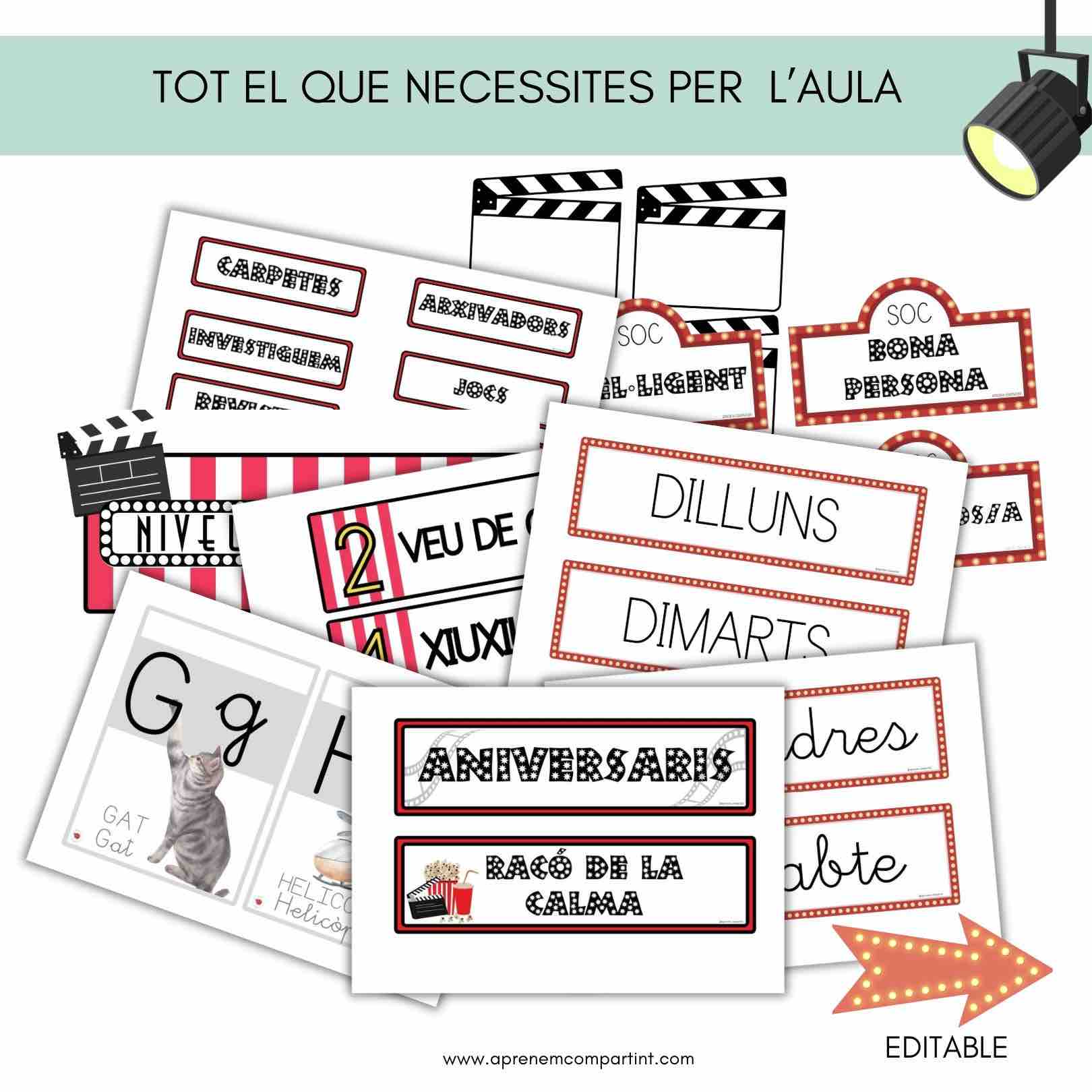 PACK Decoració Aula_ EL CINE (Plantilla editable Canva)