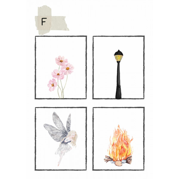 Discriminar sons a inici de paraula: Imatges amb els diferents sons a inici de paraula.